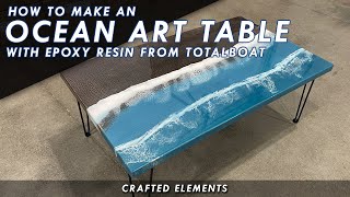 How To Make An Epoxy Resin Ocean Art Coffee Table  Gorgeous Hammered Copper Table amp TotalBoat Resin [upl. by Frants455]