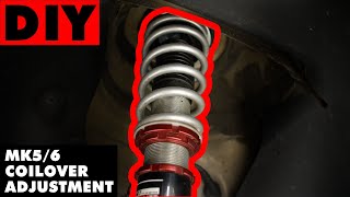 How To Adjust your Coilovers on your MK5MK6 VW  ECS DIY [upl. by Brabazon]