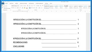 Como hacer un índice automático para tesis trabajos en word [upl. by Ellehcam]