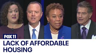 California Senate candidates debate rising housing costs [upl. by Aniuqahs]