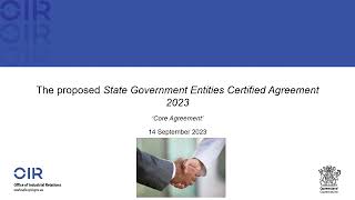 The proposed State Government Entities Certified Agreement 2023 [upl. by Llerreg]