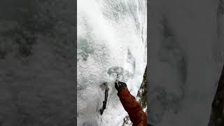 Ice climbing with ice screws [upl. by Sosthena]