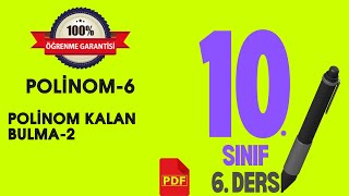 10Sınıf Matematik SONUÇ YAYINLARI  Polinom6  Polinom Kalan Bulma 2 [upl. by Wane213]