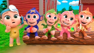 Five Little Monkeys Jumping on the Bed  Lalafun Nursery Rhymes amp Kids Songs [upl. by Bobbe418]