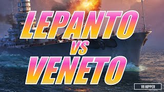 Lepanto Vs Veneto World of Warships Legends [upl. by Ziegler]