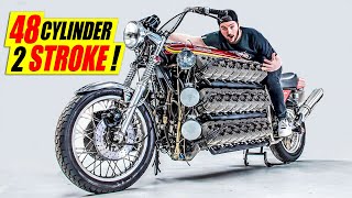 Crazy 48 Cylinder 2 Stroke Motorcycle [upl. by Wyne]