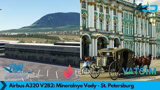 Mineralnye Vody  St Petersburg  URMMULLI  Airbus A320 V2B2 VATSIM [upl. by Ainadi]