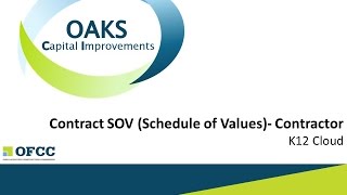 Create Contract Schedule of Values SOV Contractor K12 Cloud [upl. by Enelegna2]