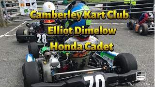 Elliot Dimelow  Honda Cadet  Practise session and overtakes  Camberley Kart Club [upl. by Tilden]