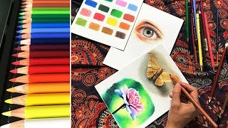 My First Colored Pencil Drawings  New Art Supplies [upl. by Ennaej]