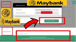 Cara maybank2u remove amp delete favourite Today update [upl. by Yadahs211]