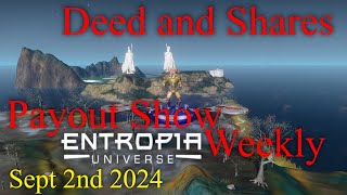 Deed and Shares Payout Show Weekly For Entropia Universe Sept 2nd 2024 [upl. by Hairacaz252]