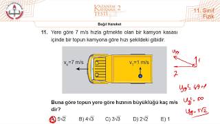 11Sınıf MEB Fizik Kazanım Kavrama Testi2 Bağıl Hareket 20202021 PDF [upl. by Saxena931]