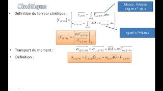 Torseur Cinetique [upl. by Henig]