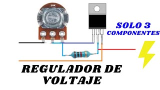 REGULADOR DE VOLTAJE CASERO ⚡ CON SOLO 3 COMPONENTES [upl. by Schechter]