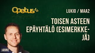 Toisen asteen epäyhtälö esimerkkejä [upl. by Resor]