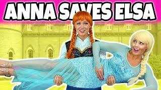 FROZEN ANNA SAVES ELSA After Elsa Almost Freezes Everything Totally TV [upl. by Stephanie910]