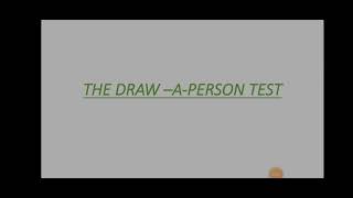 DRAW A PERSON TEST [upl. by Fitton]