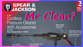 Mr Clean  Spear amp Jackson Cordless Pressure Washer W800 and some interruptions 13112022 [upl. by Halil]