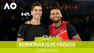 Mens Doubles Ceremony  KokkinakisKyrgios v EbdenPurcell F  Australian Open 2022 [upl. by Bolte]