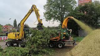 bomen versnipperen met mobiele graafmachine atlas 160w [upl. by Penrod496]