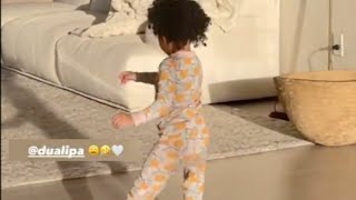 Stormi Dances to Dua Lipas Performance in GRAMMYs [upl. by Zelig]