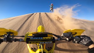 Epic Sand Dunes Freeriding Suzuki RM250 amp KTM350 [upl. by Knowles]