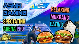 ASMR Gaming 🍔 Fortnite Mukbang Eating Hamburgers Spectating Arena Pro  Tapping 먹방 🎮🎧 Relaxing 😴💤 [upl. by Emlen]