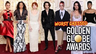 TOP 10 WORST DRESSED FROM THE GOLDEN GLOBES 2024 [upl. by Swetlana]