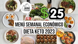 🤩MENU SEMANAL ECONÓMICO DIETA KETO 2023  MEAL PREP RECETAS KETO 1 SEMANA  Manu Echeverri [upl. by Norvun]