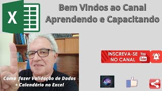 Video Aula Validação de Dados com Calendário no Excel [upl. by Franci]