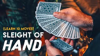 Learn 10 SleightOfHand Card Moves in Slow Motion Magic Tutorial [upl. by Dnomar]