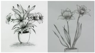 How to draw flowers easily flowerdrawing [upl. by Armand]