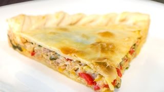 Tarta de Atún  Receta de Tarta estilo Empanada Gallega [upl. by Eignav]