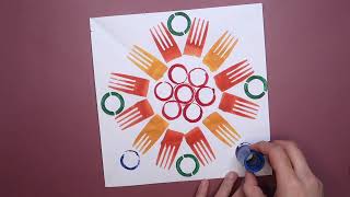 Printmaking for Kids  Radial Balance Artwork [upl. by Nyret]