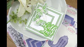 6x6 Collection Green and White Card Stand amp Box [upl. by Ymorej]