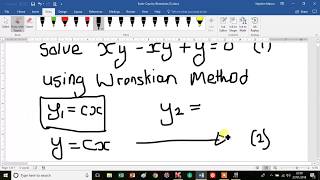 Wronskian Solution of CauchyEuler Equation [upl. by Isaacson]