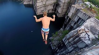 CLIFF JUMPING Compilation  Most INSANE Cliff Jumps of All Time [upl. by Annenn]