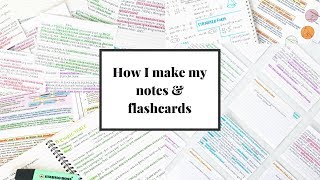 HOW I MAKE NOTES amp FLASHCARDS  Study techniques [upl. by Eerej]