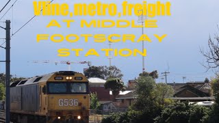 Metrovlinefreight at Middle Footscray Station [upl. by Granniah]