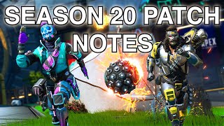 Season 20 PATCH NOTES Apex Legends Official [upl. by Akemhs]