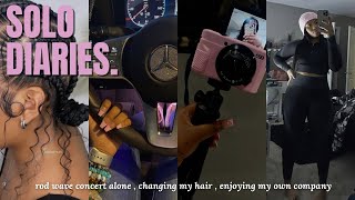 Vlogsolo diaries  ♥enjoying my own company ROD WAVE concert grwm new hair 👀 [upl. by Innad]