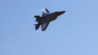 f35 lightning II briefly breaks the sound barrier on a low pass [upl. by Ahsekam]