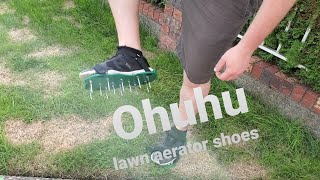 OHUHU lawn aerator shoes unboxing amp test 2020 review [upl. by Assirolc]