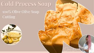 Cutting Castile Soap I can’t believe it’s ready How to make olive 🫒 Oil Soap [upl. by Donoghue]