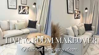 Renter Friendly Living Room Makeover Pt 2 Neutral Living Room Makeover on a Budget  Naledi Majola [upl. by Glimp]