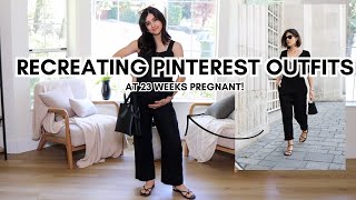 PETITE Recreating Spring Outfits From Pinterest At 23 Weeks Pregnant [upl. by Dahsar]