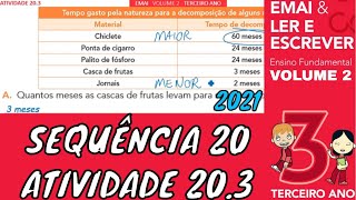 EMAI 3º ANO ATIVIDADE 203 SEQUÊNCIA 20 VOLUME 2  CONSUMO DE ÁGUA NO BANHO [upl. by Egarton221]