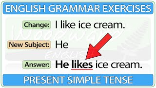 Change the Subject  Verb – Present Simple Tense – English Grammar Exercises [upl. by Jacintha]