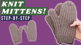 How to Knit Mittens  Free Mitten Knitting Pattern with Step by Step Tutorials [upl. by Gnilyam]